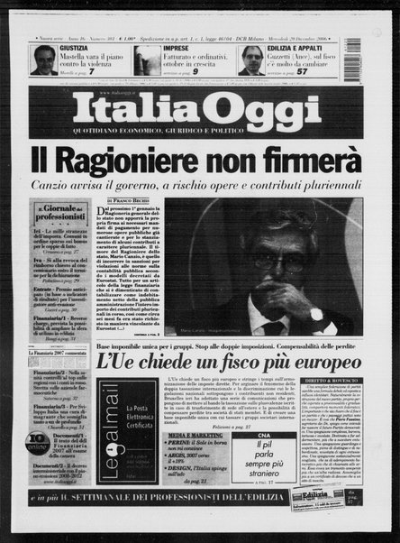 Italia oggi : quotidiano di economia finanza e politica